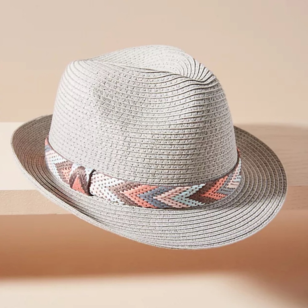 Eugenia Kim X Anthropology Fedora Hat with multi colored band